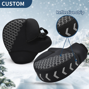 Logotipo personalizado <span class=keywords><strong>neopreno</strong></span> invierno mano cálida motocicleta manillar cubierta Muff Mitt guante Manopla con tira reflectante para exteriores - Product Image 3