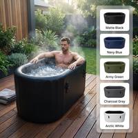 Baignoire Balnéo d'Angle Gonflable en PVC Durable pour 1 Personne, Spa Portable Confortable pour la Maison et la Famille