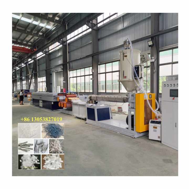 Polymer PP Macro Polypropylene Concrete Fiber Production Extruder ...