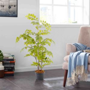 120cm piante artificiali giallo pera piante da interno albero decorativo per casa ufficio soggiorno - Product Image 1