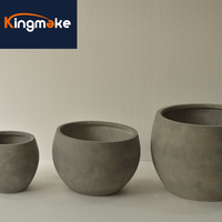 Meilleure vente Kingmake Pot de fleur en ciment Pot de fleurs créatif moderne Grand pot de fleurs décoratif rond