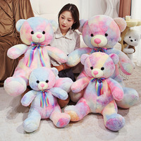 Peluche Ours en Peluche Coloré, Rembourrage Coton PP, 31-50cm, Demi-Finie, Housse de Poupée en Tissu pour Ours Assis à Câliner