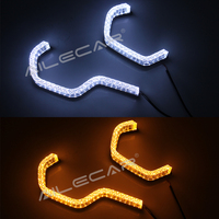 Anneau LED Halo en forme de F, bicolore blanc et jaune, en acrylique cristal, avec mode de bienvenue, pour la rénovation des phares de voiture