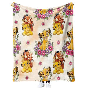 Manta con estampado de animales y Leones de dibujos animados al por mayor barata, mantas personalizadas de franela polar - Product Image 5