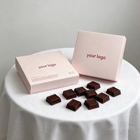 Boîte en papier rose à 15 compartiments, boîte avec couvercle et base, boîte d'emballage pour chocolats, truffes, gâteaux et brownies, pliable