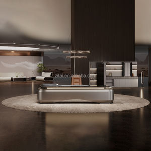 Zitai Premium moderno grano di legno <span class=keywords><strong>High</strong></span> Gloss Desktop con caricabatterie Wireless Manager capo ufficio esecutivo scrivania Leadership tavolo - Product Image 1