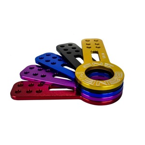 POYRACING Gancho de remolque delantero de aleación de aluminio 0185 para Honda 4 orificios negro azul dorado morado rojo - Product Image 3