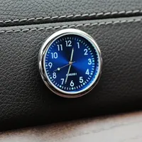 Jam Digital Tempel Pintu Interior Mobil Mini, Mekanisme Quartz, Diameter 40mm, Jam Mobil Bercahaya, Ornamen Mobil