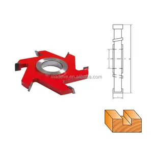 Tideway Woodworking Tools TCT 6 Flutes Wood Slotting Grooving Vertical Shaft Cutter Head For Spindle Moulder