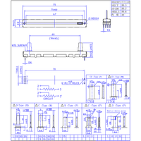 Mélangeur Fader B10K Potentiomètre à glissière droite à double canal A503 Potentiomètre à glissière 45mm Double avec Led