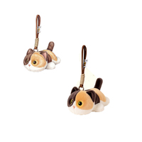 Porte-clés en peluche chat Kawaii, chat calico, breloque de sac, accessoire de sac à dos avec mousqueton amovible, logo personnalisé