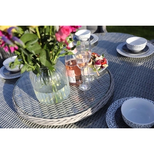 Moderno Set da pranzo in Rattan a 6 posti con tavolo e sedia da esterno pigro impermeabile per alberghi parchi case coloniche ville - Product Image 2
