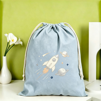 Sac de transport polyvalent en toile écologique personnalisable avec cordon de serrage, motif dessin animé simple, idéal pour les cadeaux promotionnels de marque et les cadeaux de vacances