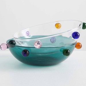 Großhandel benutzer definierte mund geblasen Boro silikat transparent kreative Glasplatte Dessert Schüssel Glas Candy <span class=keywords><strong>Bowl</strong></span> - Product Image 4