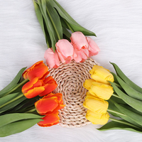 Tulipes transparentes en forme d'œuf, fleurs artificielles aquatiques jaunes, roses et oranges pour la décoration commerciale moderne et les mariages