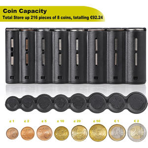 Distributeur de pièces de monnaie Euro à 8 compartiments, trieur et porte-monnaie pour serveurs, caissiers, chauffeurs, boîte de rangement sécurisée pour petite monnaie - Product Image 2