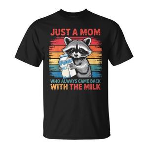 Camiseta con estampado digital de Just A Mom Who Always Came Back With The Milk, unisex, para adultos, de manga corta y cuello redondo - Product Image 1