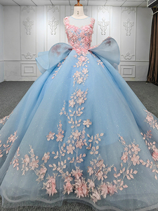 Robe de soirée élégante sans manches, col rond, fleurs, style robe de bal, Jancember DY9510 - Product Image 4