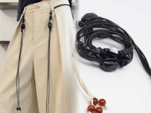 Nouvelle Arrivée <span class=keywords><strong>Ceinture</strong></span> Fine en <span class=keywords><strong>Corde</strong></span> Tressée Faite à la Main 0,5 cm pour Femme, Style Bohème Noir Encre, Collection Automne 2025, Décorative, Polyvalente, Simple, pour Robe et Taille - Product Image 5
