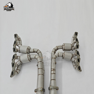 Nouveau collecteur d'échappement et downpipe catalysé <span class=keywords><strong>Hetu</strong></span> 200 cellules pour système d'échappement Aston Martin DB9 Rapide 6.0L V12 avec bouclier thermique - Product Image 4