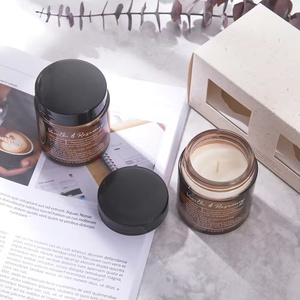 Bougie en cire de soja de luxe naturelle personnalisée parfum de citrouille 3 mèches de mèche en coton pour bars décoration de vacances de luxe marque privée pour Diwali - Product Image 2