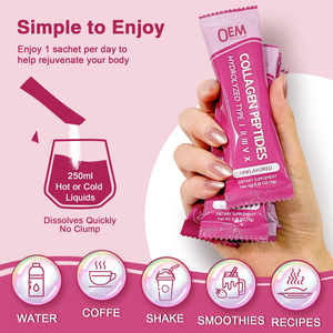 OEM idrolizzato collagene peptidi polvere Multi-collagene di tipo I II III V <span class=keywords><strong>X</strong></span> acido ialuronico biotina vitamina C integratori a base di erbe per - Product Image 2