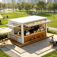 Kiosque de café modulaire préfabriqué en acier pour extérieur, café pop-up, kiosque de parc, camping, commerce de détail, appartement, villa, hôtel