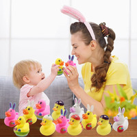 Canards en caoutchouc de Pâques Mini Bunny Duckies Jouets de bain pour douches de bébé Accessoires Enfants Panier de Pâques Stuffers et Party Favers