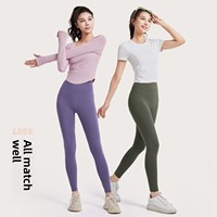 Pantalon de sport taille haute élastique pour femme Juyitang, couleur unie, contrôle du ventre, longueur intégrale, idéal pour le yoga