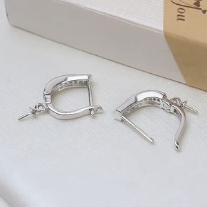 Accesorios de Joyería DIY de Plata S925, Superficie Lisa, Pendientes de Perlas de 8-13 mm, Accesorios de Moda Vacíos - Product Image 4