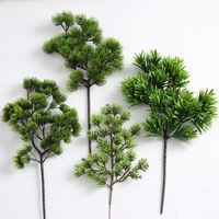 EG-G486 Plantes artificielles en plastique, 29 fourches, feuilles d'aiguilles de pin, branches de pin pour accessoires de bonsaï