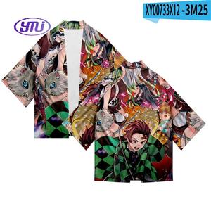 10 stili Demoned <span class=keywords><strong>Slayer</strong></span> Kimetsu No Yaiba <span class=keywords><strong>Cosplay</strong></span> stampa 3D Haori Anime Kimono mantello maglietta estiva - Product Image 2