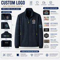 Veste coupe-vent légère pour homme, col montant, veste bomber, veste de sport imperméable, personnalisable avec logo, veste de sport unie