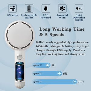 Ventilador de Maquillaje Portátil Recargable con Luz Natural, Mini Ventilador de Mano para Bebés, Soplador de Aire para Pestañas, para Extensiones de Pestañas - Product Image 3