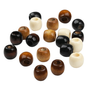 Wooden Beads 11x12mm Large Hole Round Natural Dyeing For DIY Bag Accessories - Product Image 5