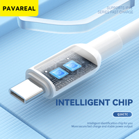 Câble de charge rapide Type-C vers Type-C PAVAREAL 5M ultra-long 66W 5A avec gaine en PVC tressé pour téléphone portable