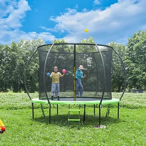 Zoshine 8ft 10ft 12ft 14ft 16ft Trampoline Cheap Large Trampoline for kid with Safety enclosure Net Ladder