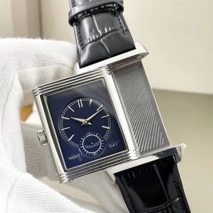 Montre mécanique ETA de luxe en acier inoxydable avec boîtier rectangulaire en cristal saphir de 25 mm, petite aiguille des secondes, réversible, étanche - Product Image 3