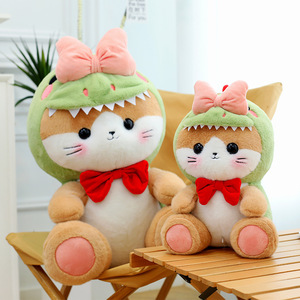 Nouveau modèle de jouet en peluche transformable dinosaure, adorable dinosaure chat en peluche douce, décoration d'intérieur en coton PP pour soulager le stress - Product Image 1