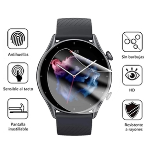 <span class=keywords><strong>Protector</strong></span> de pantalla de cobertura completa para reloj inteligente <span class=keywords><strong>Amazfit</strong></span> <span class=keywords><strong>GTR</strong></span> <span class=keywords><strong>3</strong></span>/<span class=keywords><strong>3</strong></span> Pro, película protectora de hidrogel TPU suave y transparente - Product Image 6