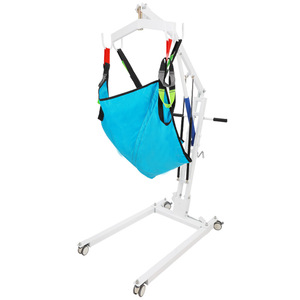 Manual Patient Transfer Machine Hand Crank Blue Hanging Basket <b>Hoist</b> For Disabled Elderly Home Care - Product Image 1