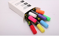 Ensemble de stylos surligneurs en boîte, stylos surligneurs colorés à l'alcool pour l'écriture sur verre