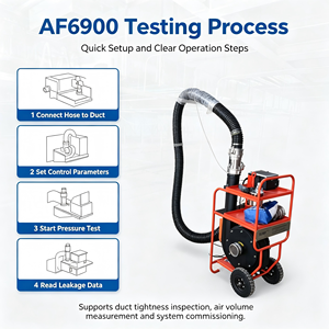Probador Portátil de Fugas de Aire en Ductos AF6900, <span class=keywords><strong>Máquina</strong></span> de Prueba de Hermeticidad de Ductos de Ventilación HVAC para Aceptación en Obras de Construcción - Product Image 6
