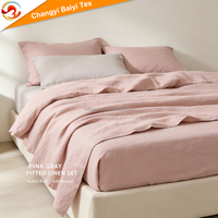 Housse de couette en lin 100% pur lin, couleur beige naturel, ensemble de literie, drap de lit, housse de couette Queen King Single Euro
