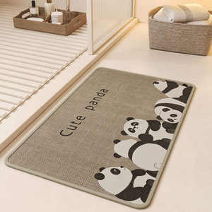 Alfombra de Baño Rectangular con Estampado de Ovejas, Imitación Lino, Antideslizante y Absorbente - Product Image 2