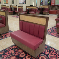 Banquettes de restaurant en rotin avec cadre en bois moderne, sièges commerciaux pour restaurants, hôtels, hôpitaux, cafés - Vente en gros