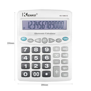 เครื่องคิดเลขอิเล็กทรอนิกส์เคนโกะ 180 มม. X 210 มม. หน้าจอขนาดใหญ่ ปุ่มขนาดใหญ่ ใช้ในสำนักงาน แหล่งจ่ายไฟคู่ สีขาว - Product Image 1