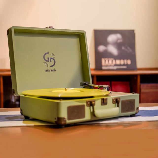 Retro Vinyl Gramophone Record Player USB Powered Plastic Leather Living Room Decoration Antique Stereo Home European Style Gift