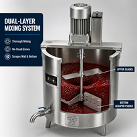 Marmite de cuisson industrielle en acier inoxydable 304 pour braiser, avec agitation automatique, pour la transformation du bœuf, du porc et du poulet