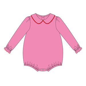Tutina Unisex per Neonati in Cotone Pima con Colletto <span class=keywords><strong>Peter</strong></span> <span class=keywords><strong>Pan</strong></span> Arricciato e Bordo Picot, Personalizzabile con Monogramma - Product Image 6